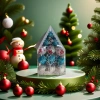 Christmas decorative ball, wooden hand-carved snowflake-shaped, suitable for both desktop and wall mounting Application Scenario